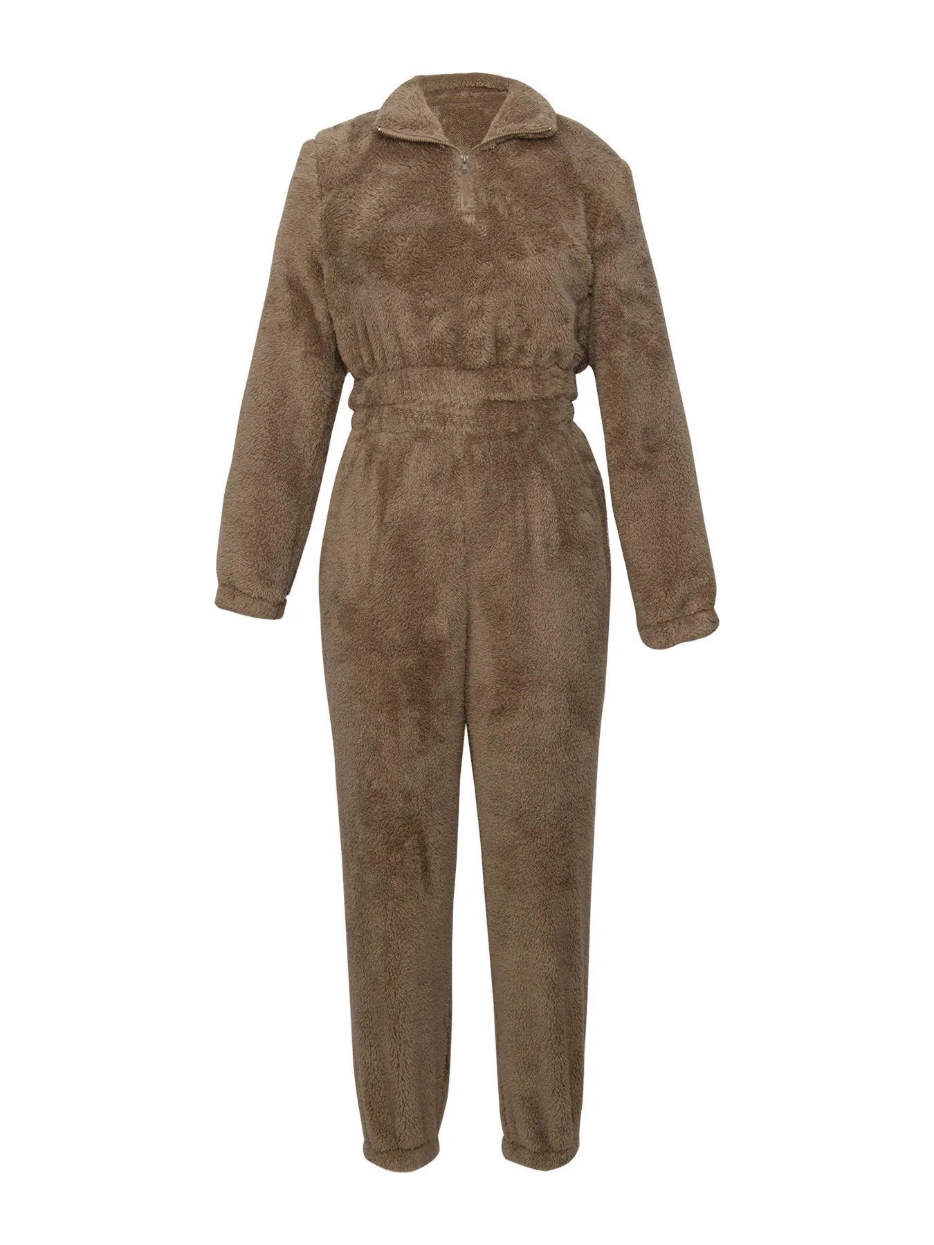 Winter New Plush Two Piece Set Casual Home Warm Suit For Women Fashion Zipper Lapel Pullover Top Elastic Waist Trousers Suit Viralgem Store