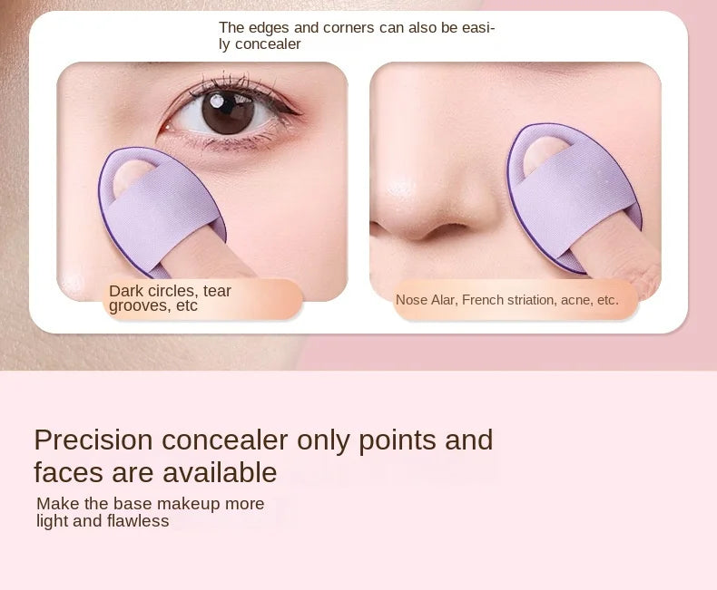 10Pcs Mini Finger Puff Foundation Small Air Cushion Powder Sponge Face Concealer BB Cream Cosmetic Applicator Makeup Tools Viralgem Store