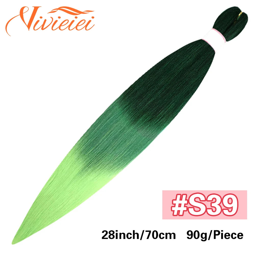 Synthetic Jumbo Braids Hair Extensions 28 Inch Braiding Hair Pre Stretched Orange Green White Blue Red Pink Purple Braids Viralgem Store