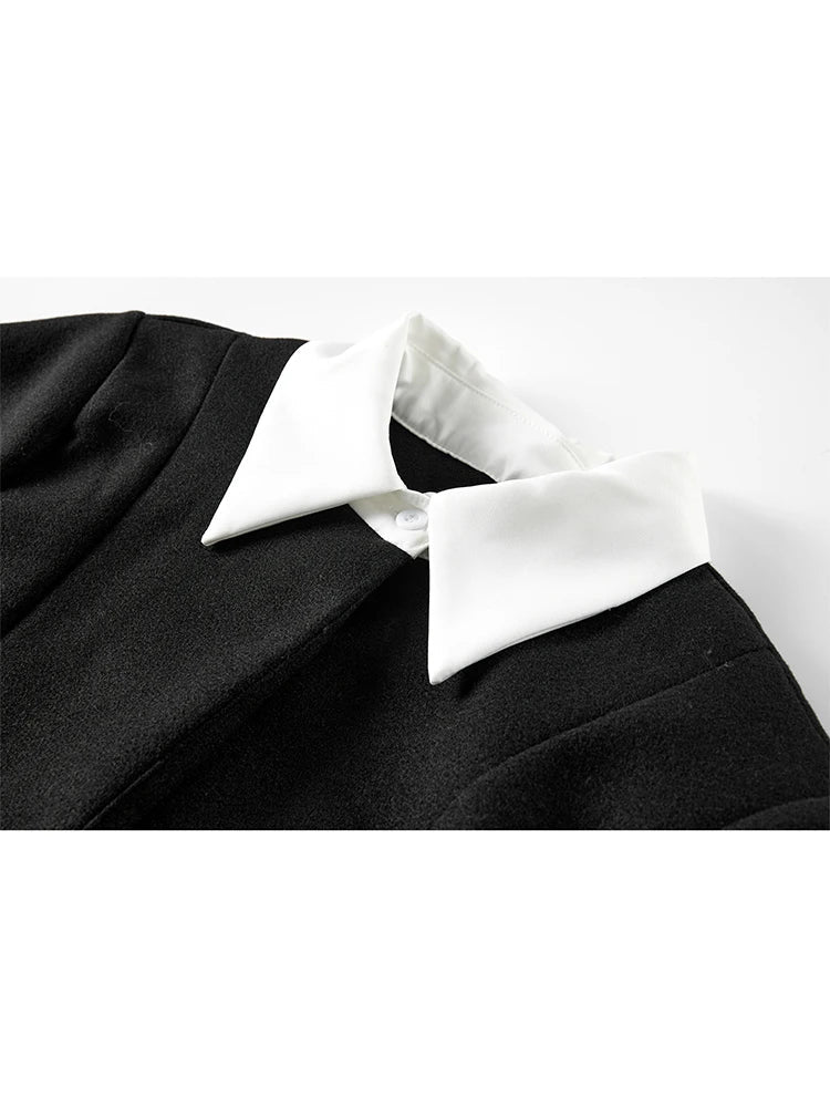 Women Black Gothic Blazer Elegant Vintage 90s Fashion Coat with Belt Y2k Suit Jacket Harajuku Long Sleeve Outwear 2000s Clothes Viralgem Store