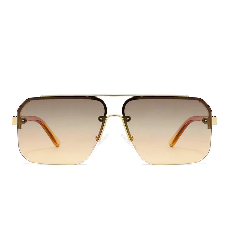 2024 New Square Frame Sunglasses Europe And The United States Fashion Sunglasses Men And Women Half Frame Sunglasses