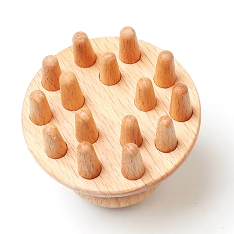 Wooden Massager Comb Portable Hand-Held Cellulite Reduction Relieve Tense Muscles Head Scalp Massage Tool 1pc Wood Massage Brush