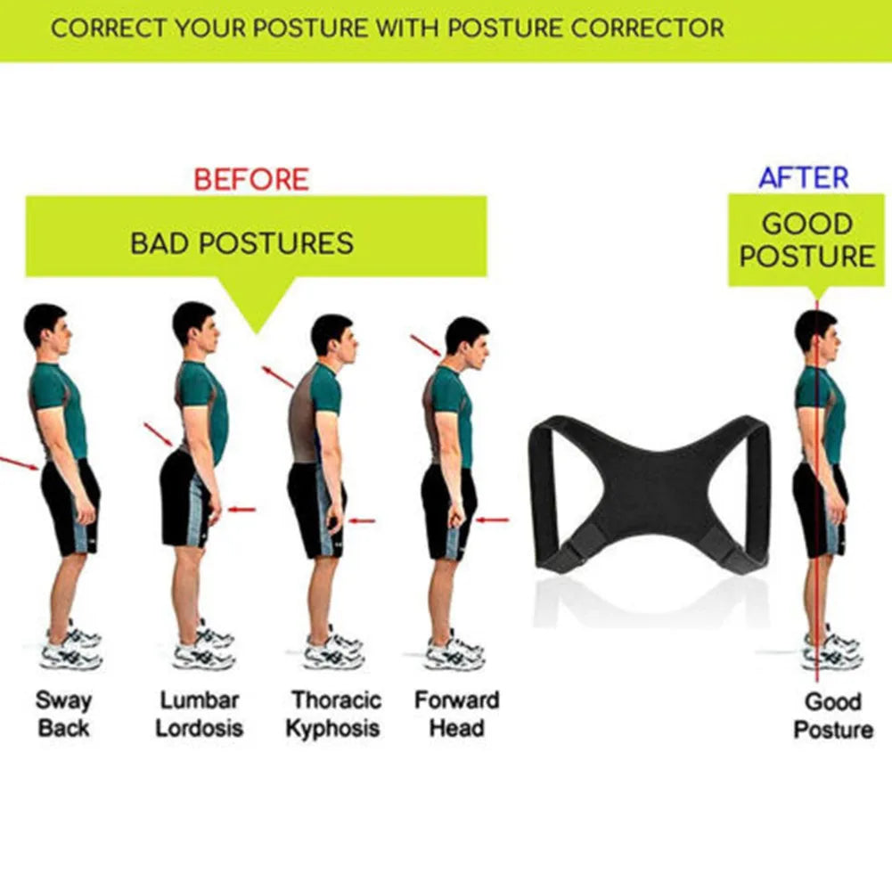 Adjustable Back Posture Corrector Neck Back Support Belt Spine Shoulder Brace Support Belts Adult Invisible Hunchback Belts