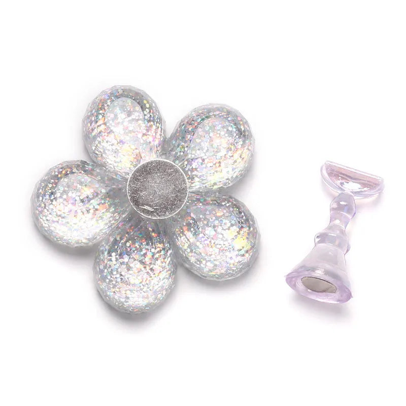 Acrylic nail practice stand, magnetic nail tip art display stand, nail enhancement tool with reusable adhesive putty clay, used