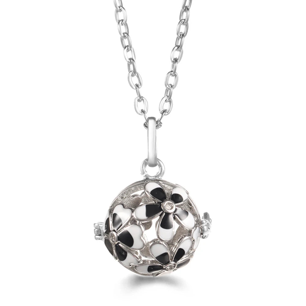 United States Chime Music Ball Woman Caller Essential Oil Necklace Perfume Diffuser Color Footprint Pendant Aromatherapy Jewelry