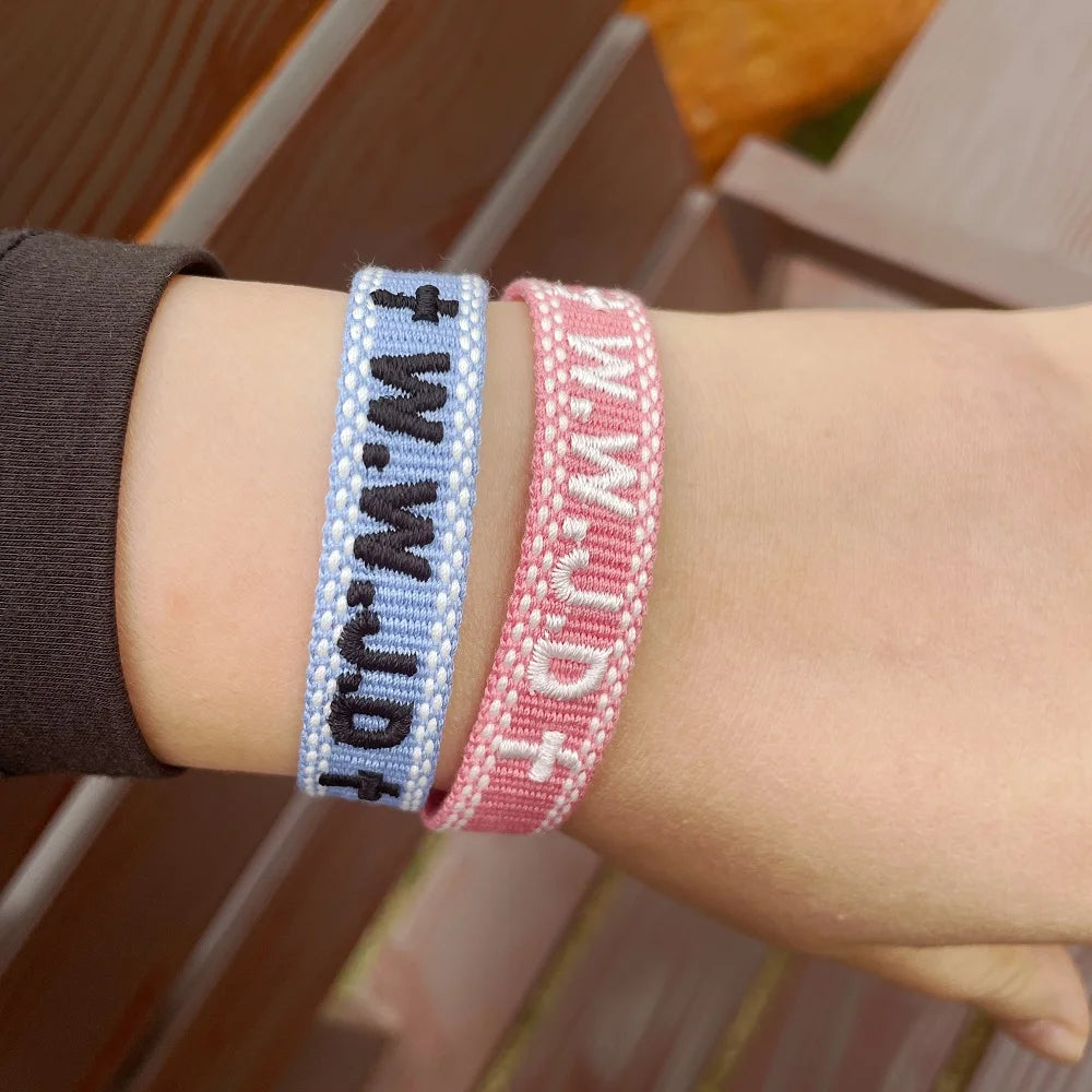 W.W.J.D. | WWJD Woven Bracelets San Benito Medal Bracelet Adjustable Stacking Jewelry