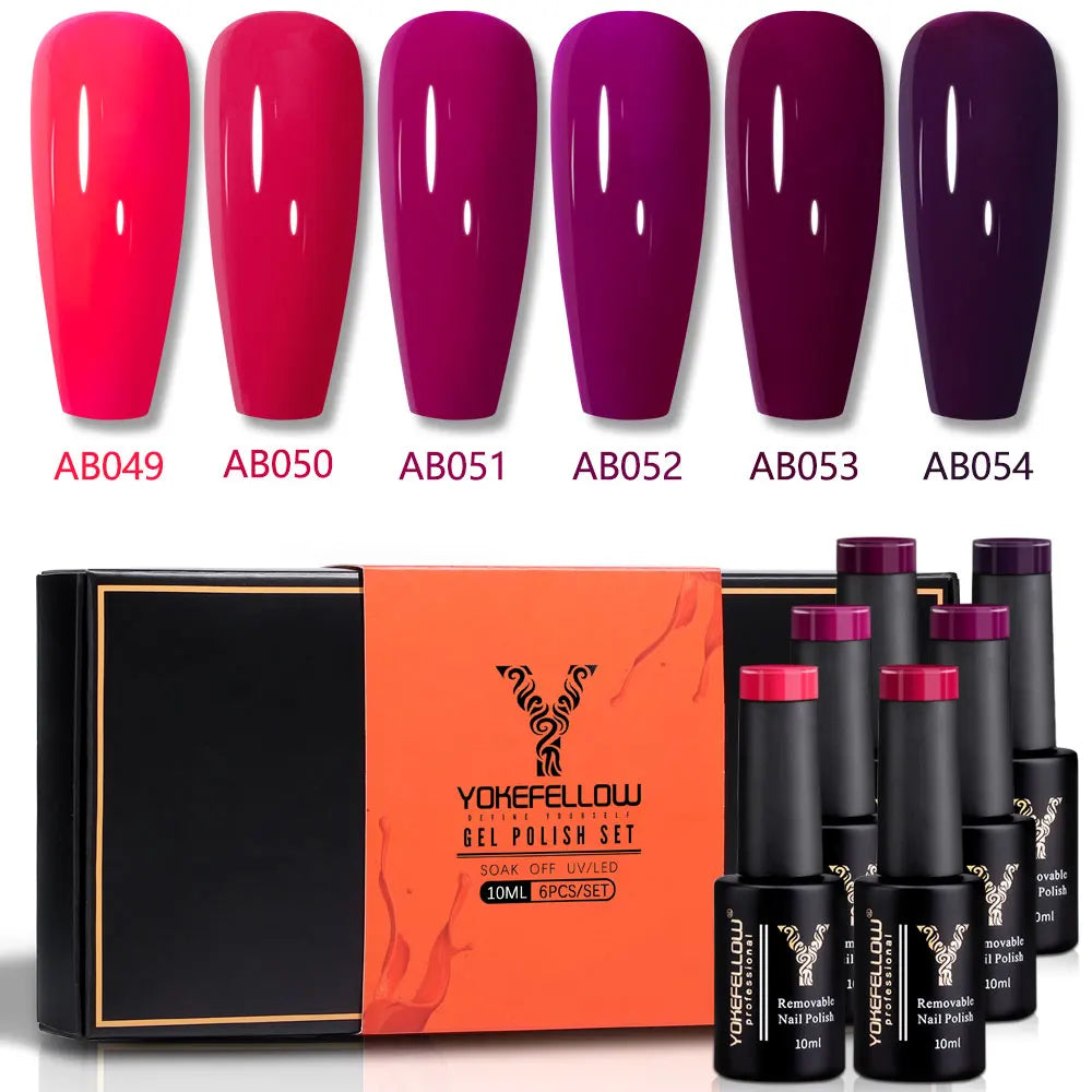 YOKEFELLOW  Pastel Gel Nail Polish Set 6 Colors Spring Summer Macaron Gel Nail Kit Soak Off Nail Art DIY Manicure Gift for Girl Viralgem Store