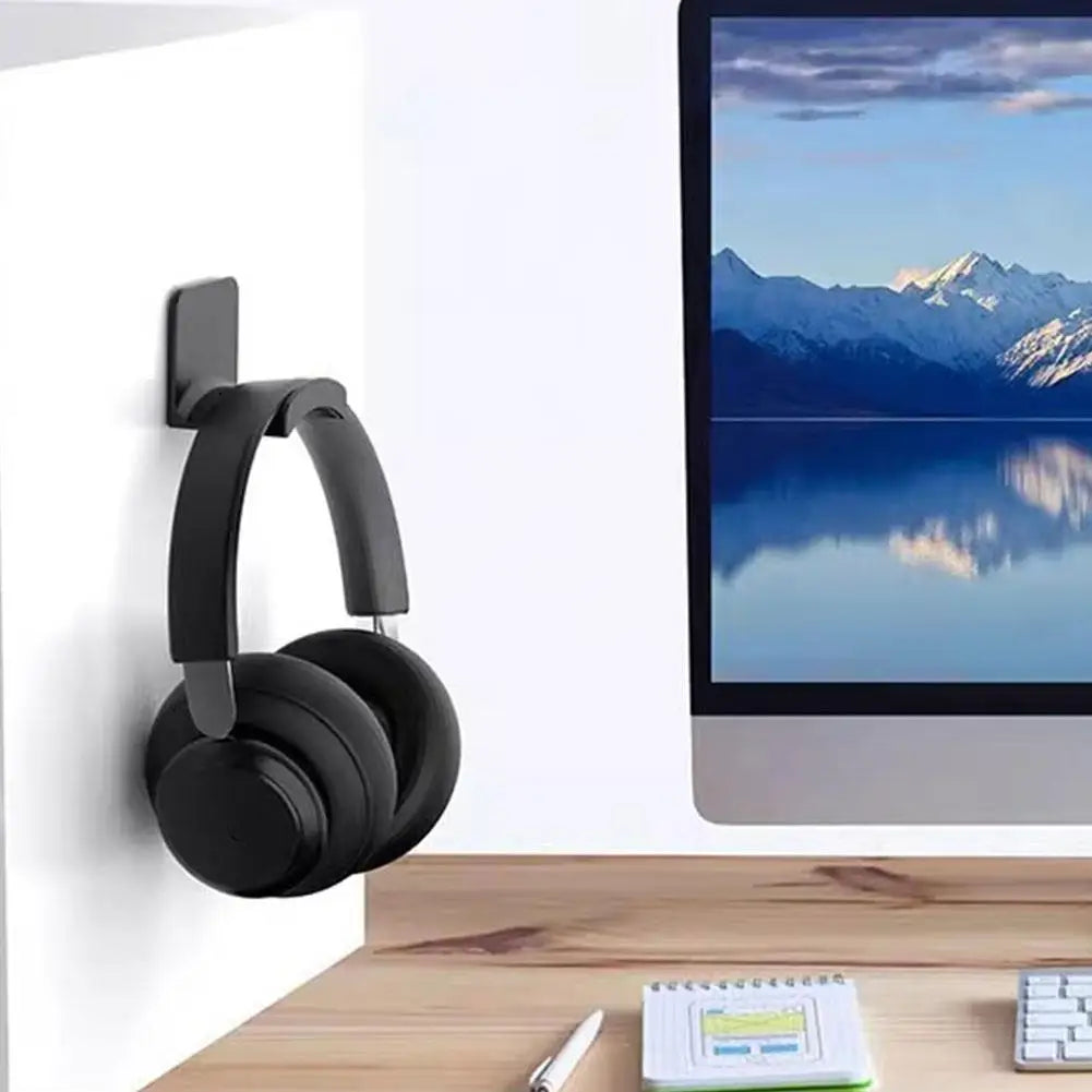 Universal Wall Mounted Headphone Stand Gaming Controller Holder Headset Display Rack Under Desk Hanger Hook For Earphone 1pc