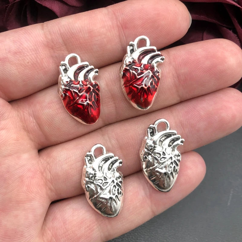 5pcs 25*14mm Human Heart Organ Charms Science Medicine Anatomical Pendant Biology Jewelry Finding.DIY.charms for jewelry making Viralgem Store