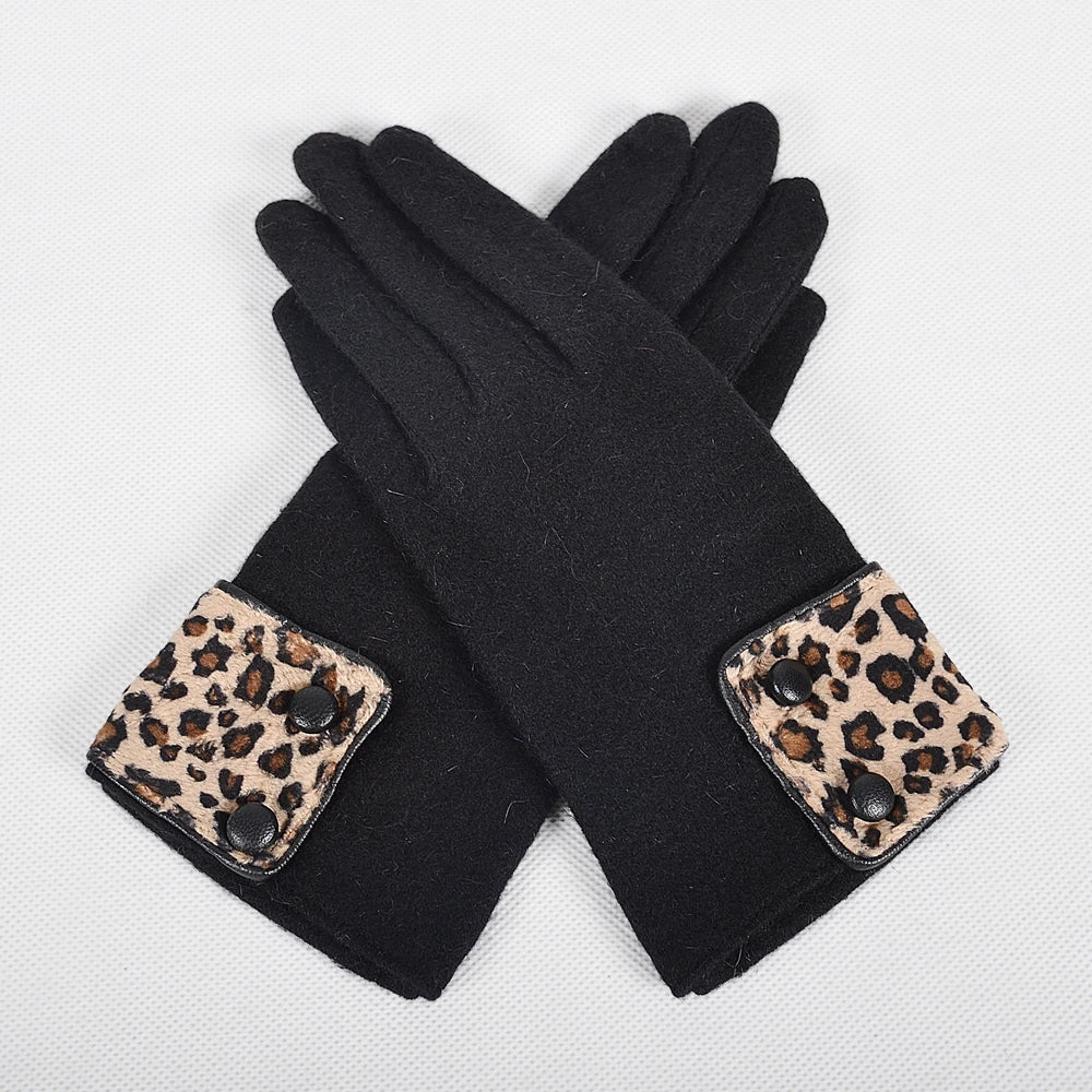 [BYSIFA] Winter Women Wool Gloves New Thick Warm Touch Screen Ladies Gloves Spring Autumn Soft  Elegant Hot Pink Mittens Gloves