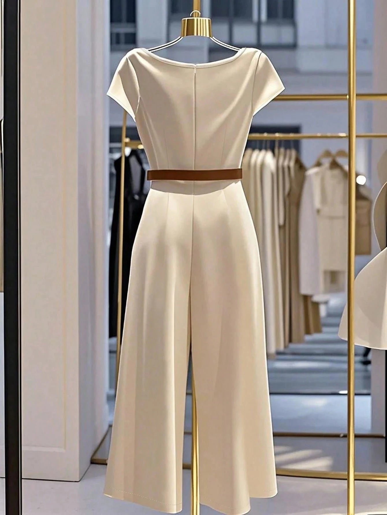 Elegant European and American style satin jumpsuit with pile collar and wide legs for women Viralgem Store