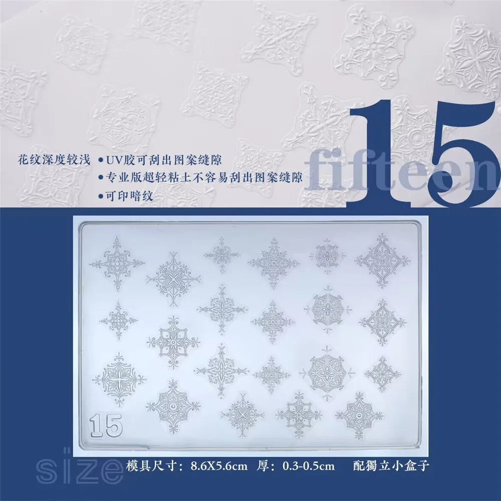 1pc Sweater Knitting Lace 3D Acrylic Mold Nail Art Decoration Nails DIY Design Silicone  Nail Art Template Nail  Mold