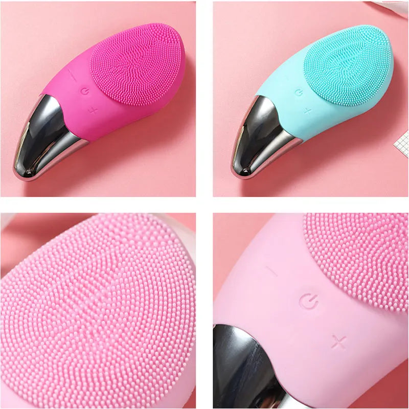 6-speed Electric Face Washer Silicone Facial Cleanser Mini Facial Cleanser Waterproof Rechargeable Ultrasonic Pore Cleaner