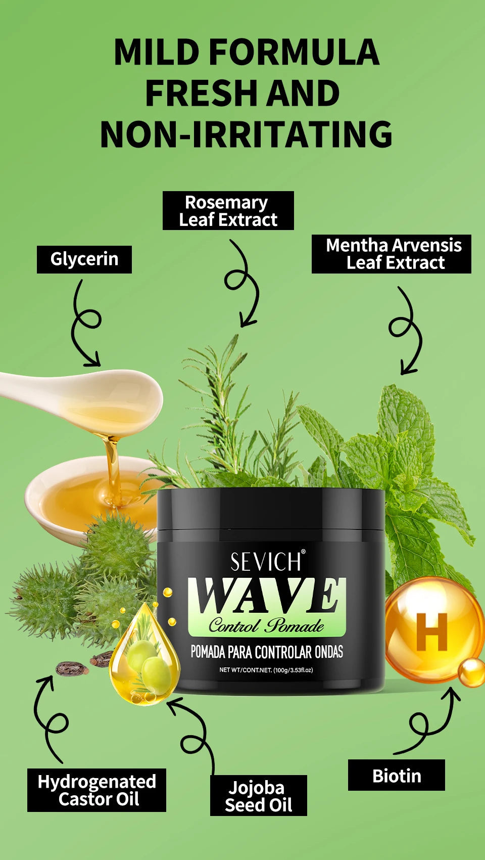 Wave Control Pomade Kit 360 Deep Wave Hair Gel Prevent hair breakage shampoo Sport Wavy Curly Hair Control Gel With Cap Kit Viralgem Store