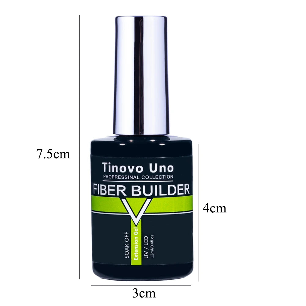 Tinovo Uno 41 Colors Builder Nail Gel in A Bottle Fiber Gel for Extensions Semi Permanent UV Building Poly Acrylic Nails Liquid
