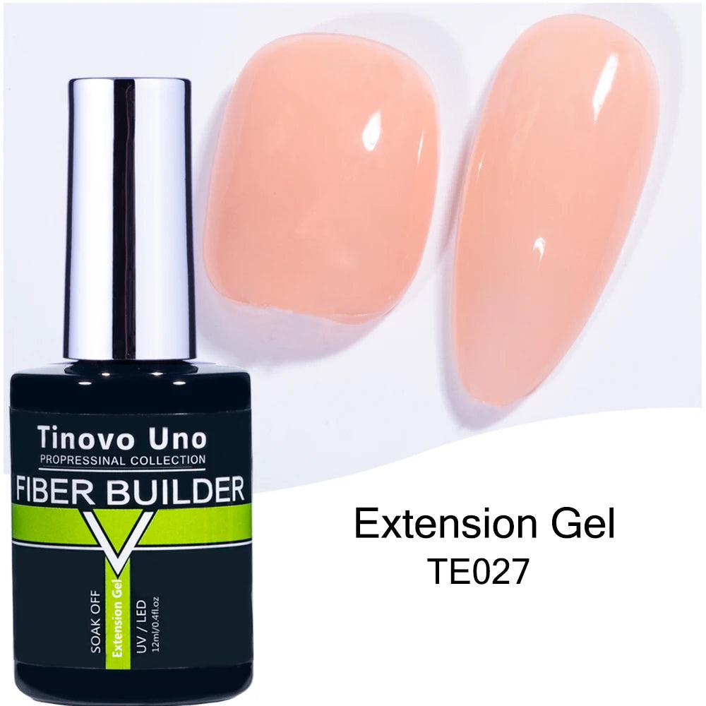 Tinovo Uno 41 Colors Builder Nail Gel in A Bottle Fiber Gel for Extensions Semi Permanent UV Building Poly Acrylic Nails Liquid
