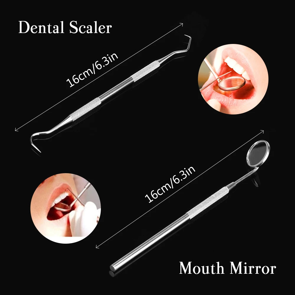 4Pcs Set Tartar Scraper Scaler Plaque Remover Teeth Cleaning Tool Dentist Dental Hygiene Kit Dental Calculus Remover Oral Care
