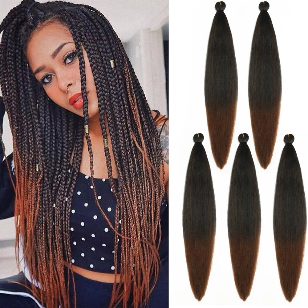 1/3/5 Packs/Lot 26 Inch Pre-stretched Braiding Hair Ombre Braiding Hair Hot Water Setting Synthetic Braiding Hair Extensions