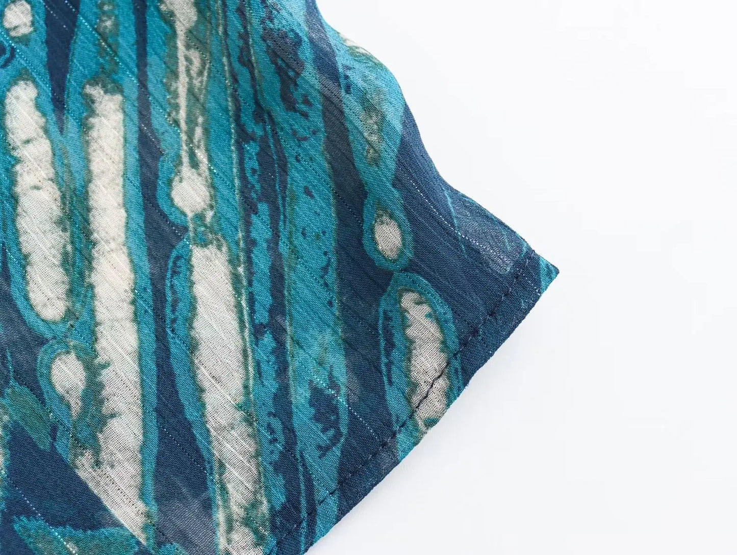 TRAFZA Vintage Casual Chic Print Women Suit O-Neck Single Breasted Blouse Loose Long Straight Skirt Fashion 2024 Boho Set