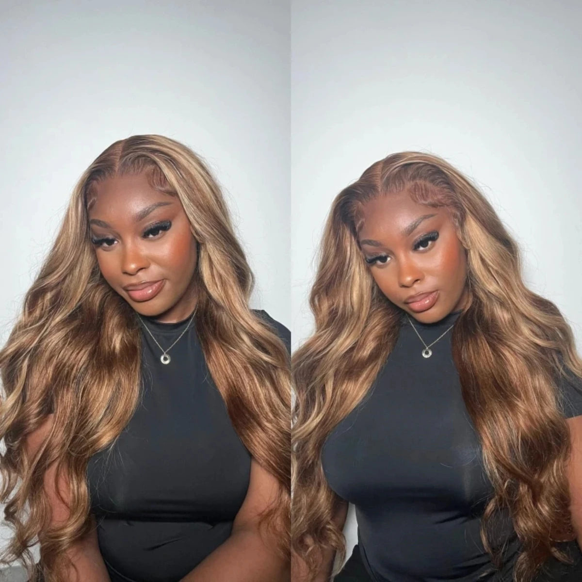 13×4 13x6 Highlight Lace Frontal Wig Body Wave Ombre Colored Honey Blonde Lace Front Human Hair Wigs For Women Pre Plucked