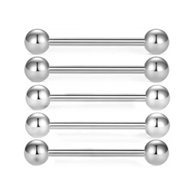 5PCS Acrylic Tongue Piercing Barbell Set Stainless Steel Glitter Tongue Rings Lot 14G Nipple Piercing Bar Bulk Piercing Langue