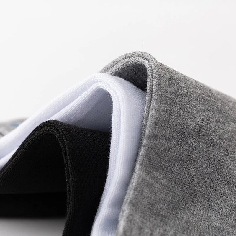 5 Pairs/Lot Men's Solid Color Socks Black White Business Casual Simple Versatile Breathable Cotton Sports Mesh Short Socks Viralgem Store