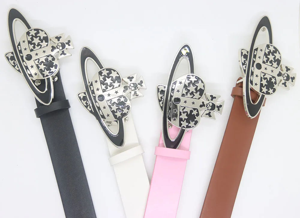 Temperament Women's Belt New Irregular Shape Gold Button Head Elegant Daily Versatile Casual Jeans Business Women's Belt