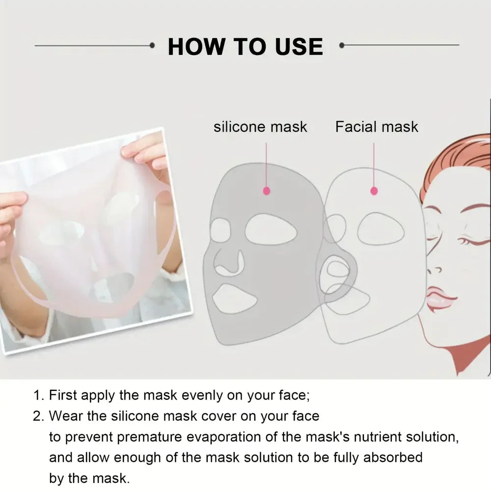 1pcs Silicone Face Mask Holder Silicone Moisturizing Facial Mask Cover Transparent Packaging Sheet Masks Beauty Face Tool