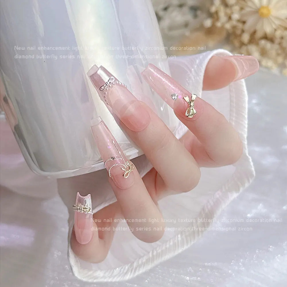 20pcs Silver Bowknot Nail Art Charm 3D Alloy Gold Small Thin Bow Tie Nail Decoration DIY Versatile Christmas Nail Accessories Viralgem Store