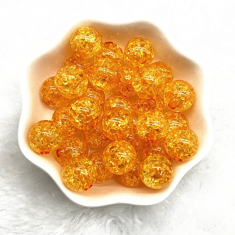 20pcs 12mm Round Acrylic Crackle Beads Loose Spacer Beads for Jewelry Making Diy Handmade Bracelets Accessories Viralgem Store