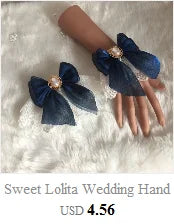 Steampunk Lolita Hand Sleeve Wrist Cuffs Ruffled Floral Lace Elastic Bracelet XX9D Viralgem Store