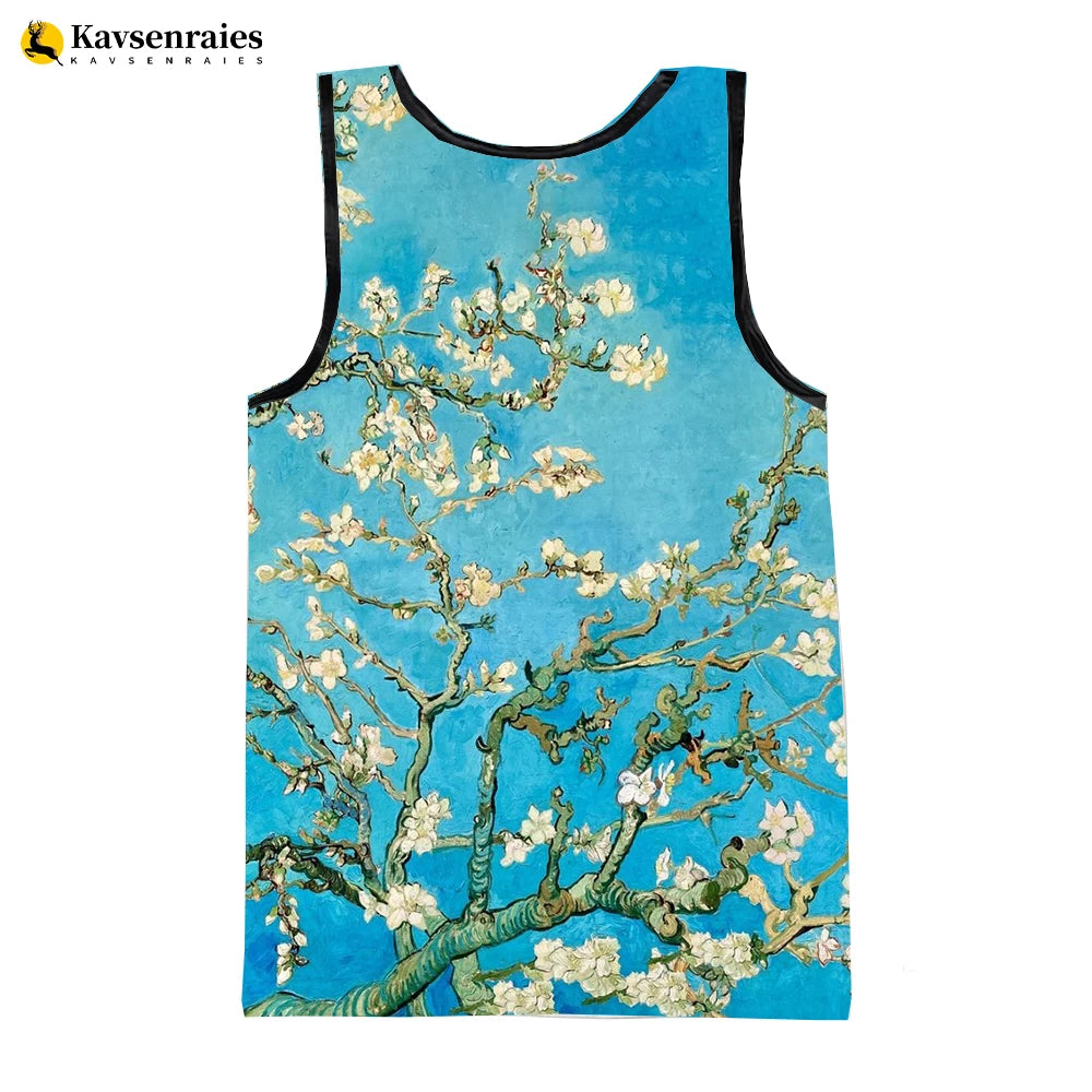 Van Gogh Oil Painting 3D Printed Tank Tops Men Summer Vest Women Casual Sleeveless Shirts Hip Hop Streetwear Oversized Tops