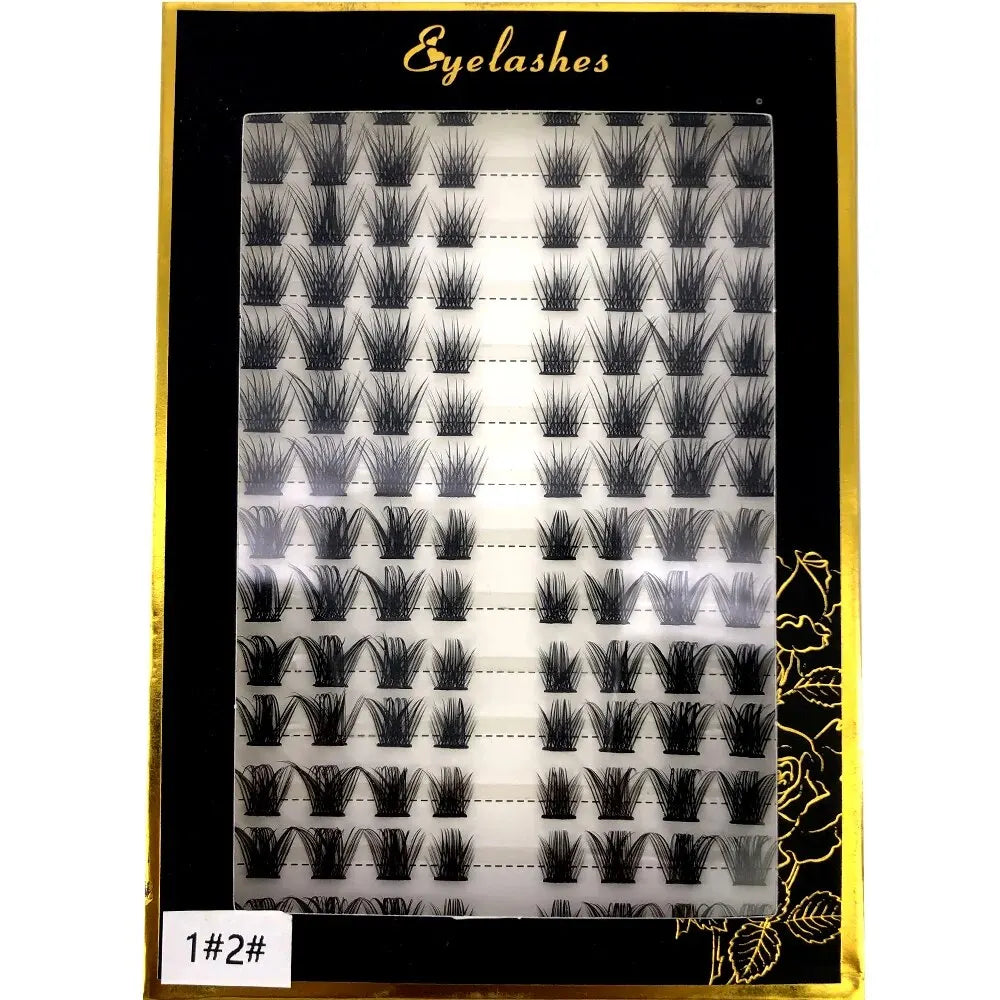 14rows Individual 3D Fluffy False Eyelashes Single Cluster Eyelash Extension Segmented Natural Mink Fox Eye Effect Makeup Lashes