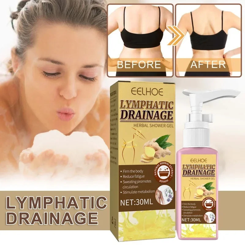 Women Lymphatic Drainage Herbal Shower Gel 30ml Slimming Weight Loss Deep Cleaning Body Wash sculping firming skin Shower Gel Viralgem Store