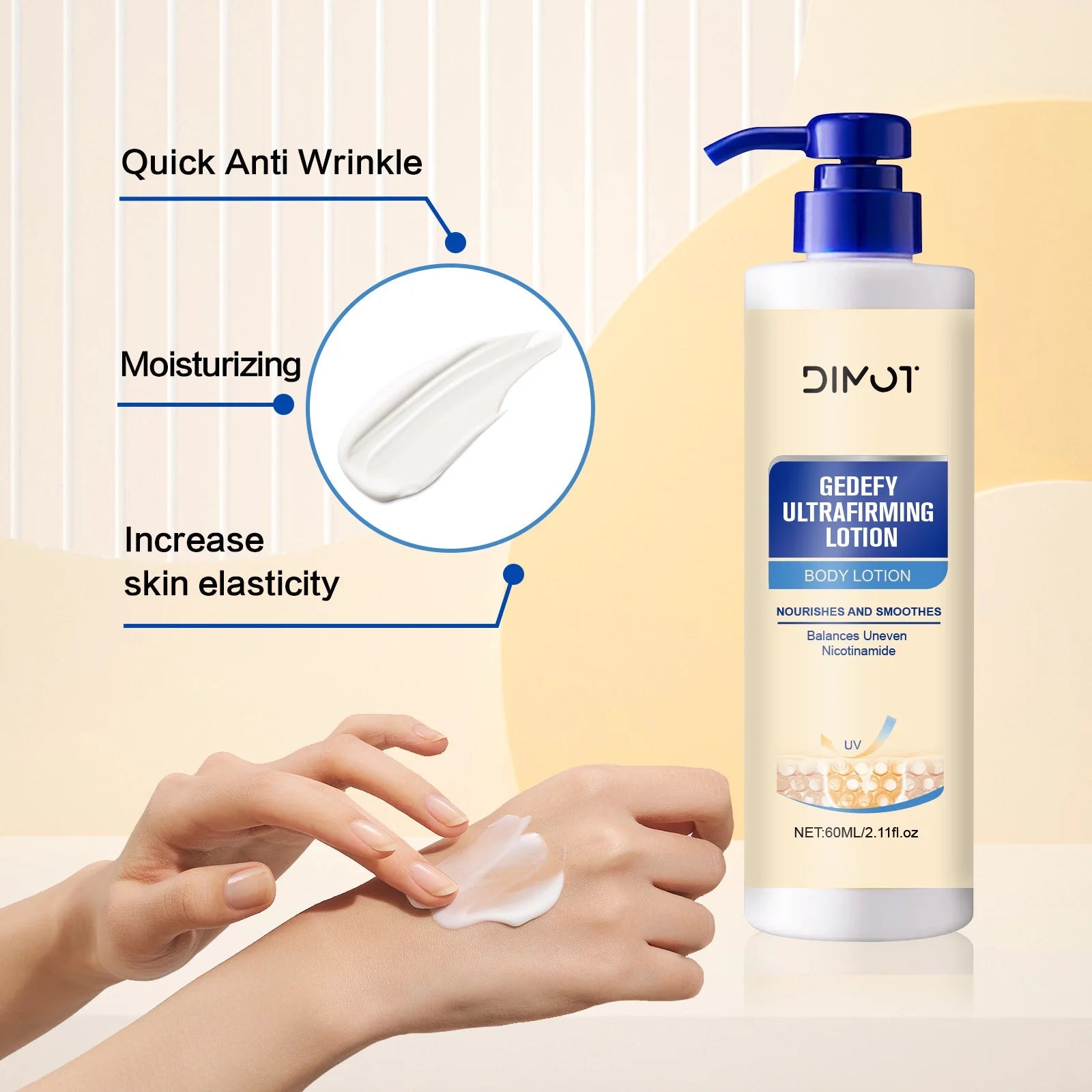 60ml Ultra Firming Body Lotion Body Moisturizer Cream Tighten Skin Reduce Wrinkles Boost Elasticity Hydration Lightening Lotion Viralgem Store