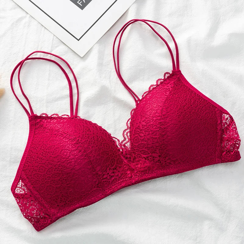 Wirefree Bra for Women Push Up Sexy Underwear Thin Breathable Bras Women Girl's Lace Brassiere Soft Lingerie Underwear A/B Cup
