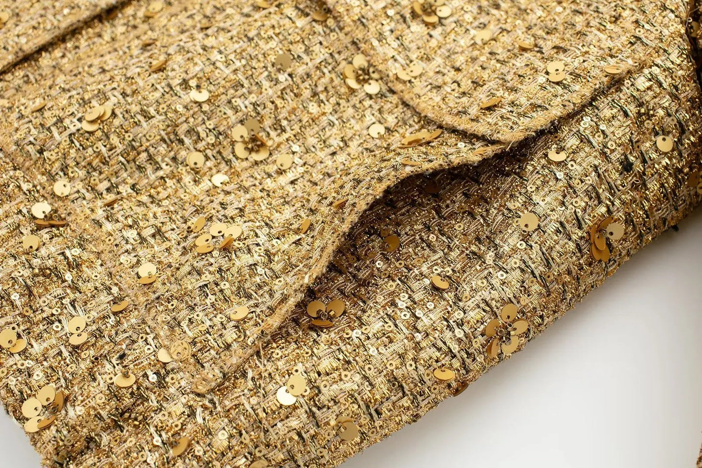 TRAFZA Women Trend Gold Sequin Decoration Loose Short Jacket Woman New Fashion Coat Versatile Warm Chic And Elegant Female Coats Viralgem Store