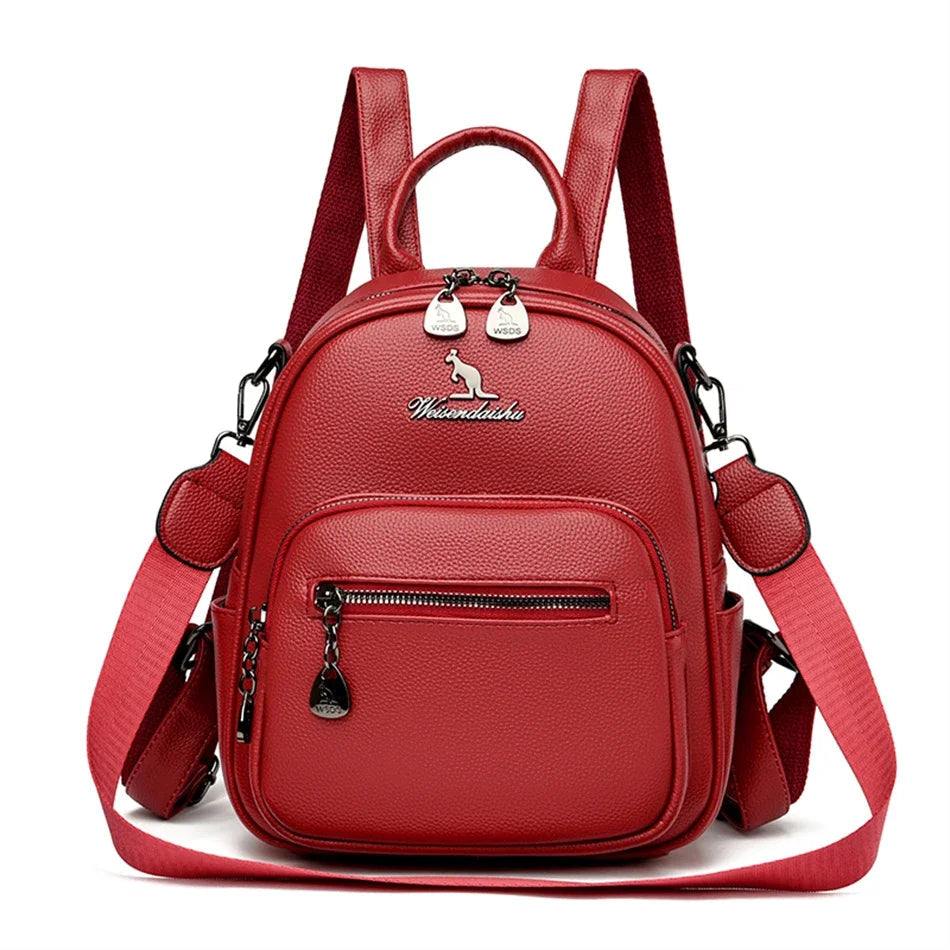 Women Travel Backpack for Teenager Girl 2024 Soft Leather Female Fashion 3 In 1 Bagpacks Large Capacity Ladies Mochilas Feminina Viralgem Store