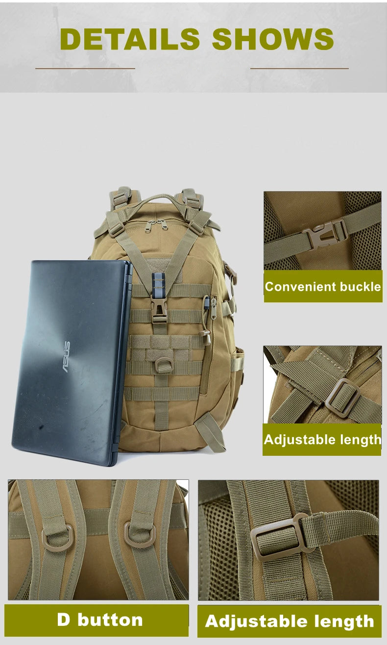 25L 900D Nylon Waterproof Backpack Outdoor Military Rucksacks Tactical Sports Camping Hiking Trekking Fishing Hunting Bag
