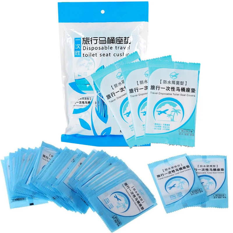 100/30pcs Portable Disposable Toilet Seat Cover Mat Waterproof Safety Toilet Seat Pad for Travel/Camping Bathroom Accessiories Viralgem Store