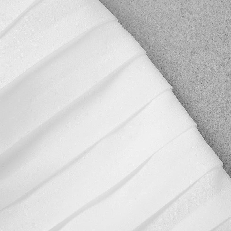 TWOTWINSTYLE Sexy Two Piece Set Women Halter Sleeveless Open Back Top High Waist Pleated Maxi Skirt Slim Women's Suit Summer New