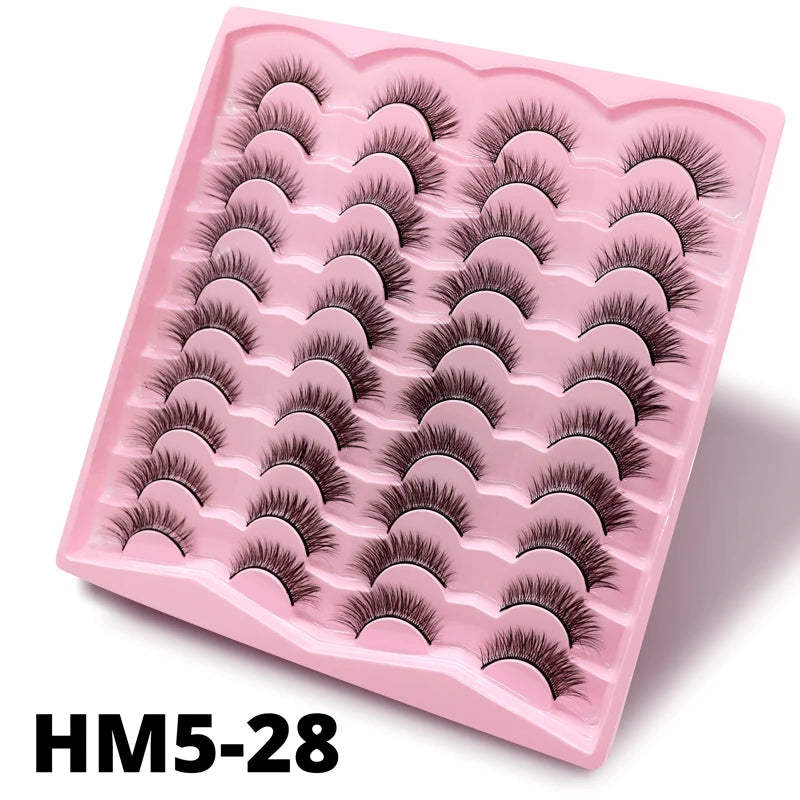 2 Style 20 Pairs Eyelash 3D Natural Mink False Eyelashes Makeup Fake Eye Lashes Faux Cilios Make Up Beauty Tools Wholesale