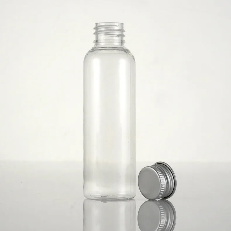 5/10/20/30ml Clear Plastic Bottle With Aluminium Screw Cap Small Jars Cosmetic Container Travel Kit Empty Refillable Bottles Jar Viralgem Store