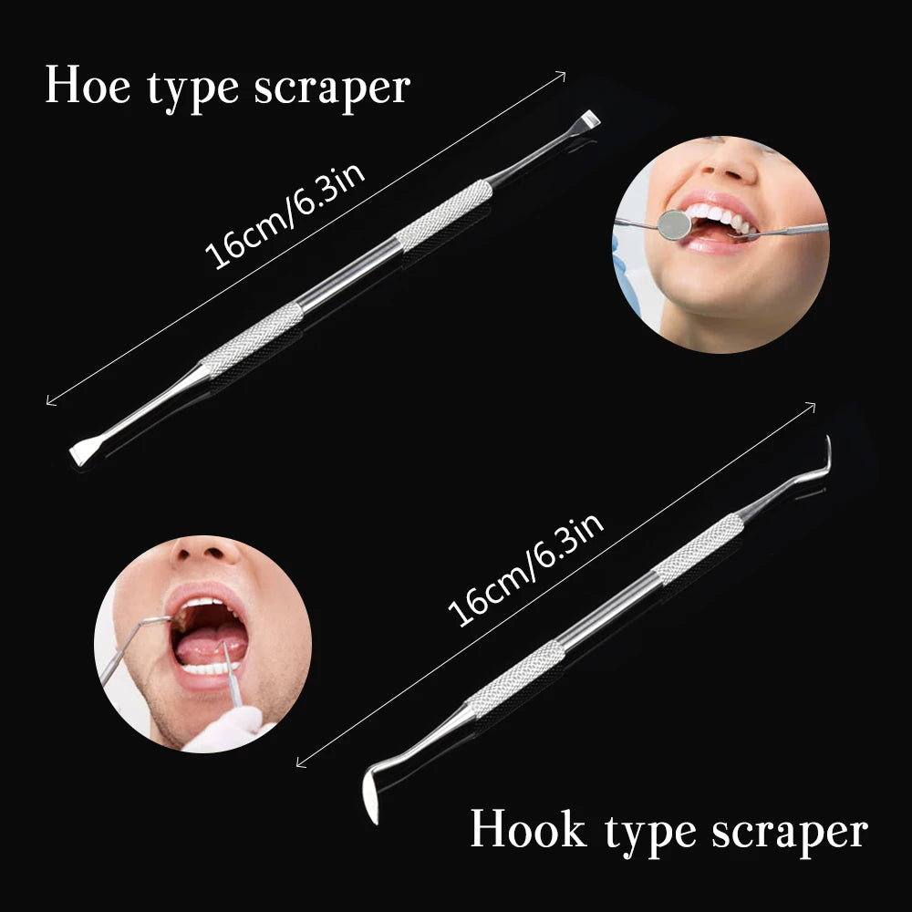 4Pcs Set Tartar Scraper Scaler Plaque Remover Teeth Cleaning Tool Dentist Dental Hygiene Kit Dental Calculus Remover Oral Care