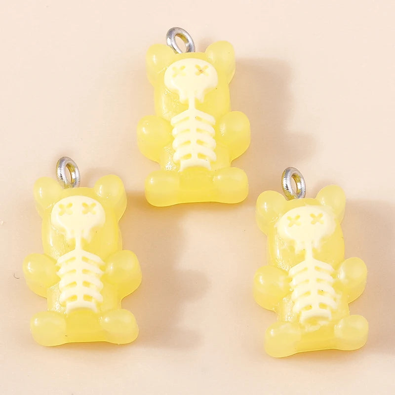 30colors 10pcs 22X11mm Candy Color Gummy Mini Bear Charms for Making Cute Earrings Pendant Necklace DIY Creative Jewelry Finding