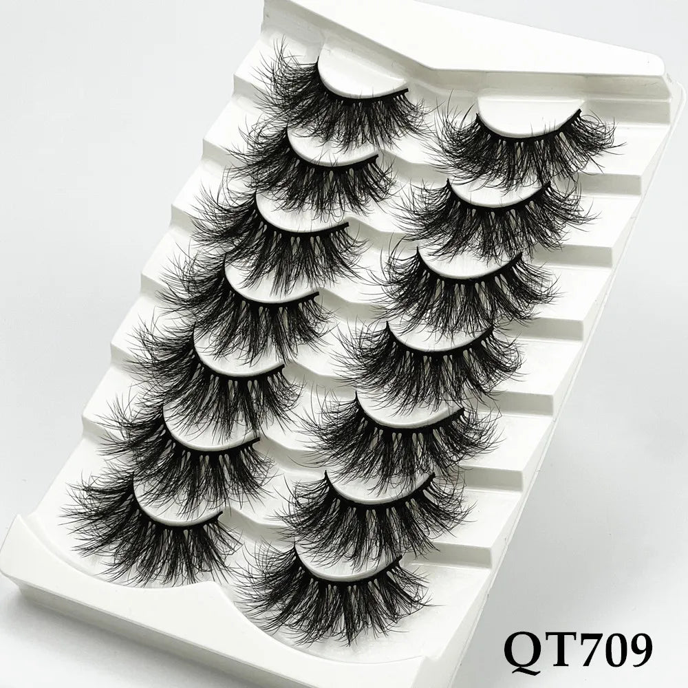 5/7/8 pairs 3D mink Lashes ,soft fluffy natural false eyelashes，individual eyelash extension, makeup tools lashes wholesale