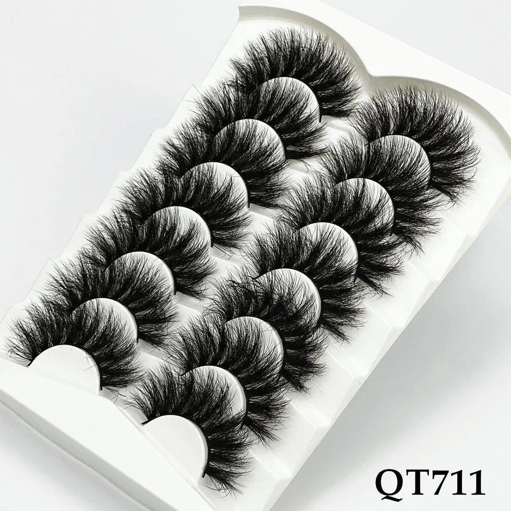 5/7/8 pairs 3D mink Lashes ,soft fluffy natural false eyelashes，individual eyelash extension, makeup tools lashes wholesale