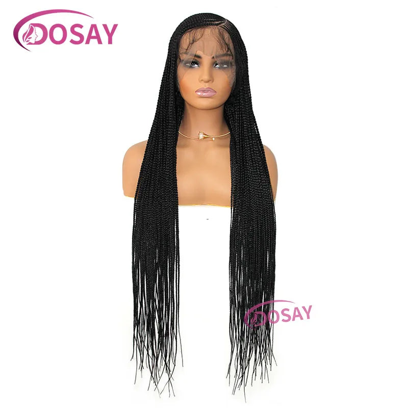 36" Synthetic Full Lace Front Wig Cornrow Braided Wigs for Black Woman Crochet Dreads Box Braided Lace Wig Faux Locs Braids Wigs Viralgem Store