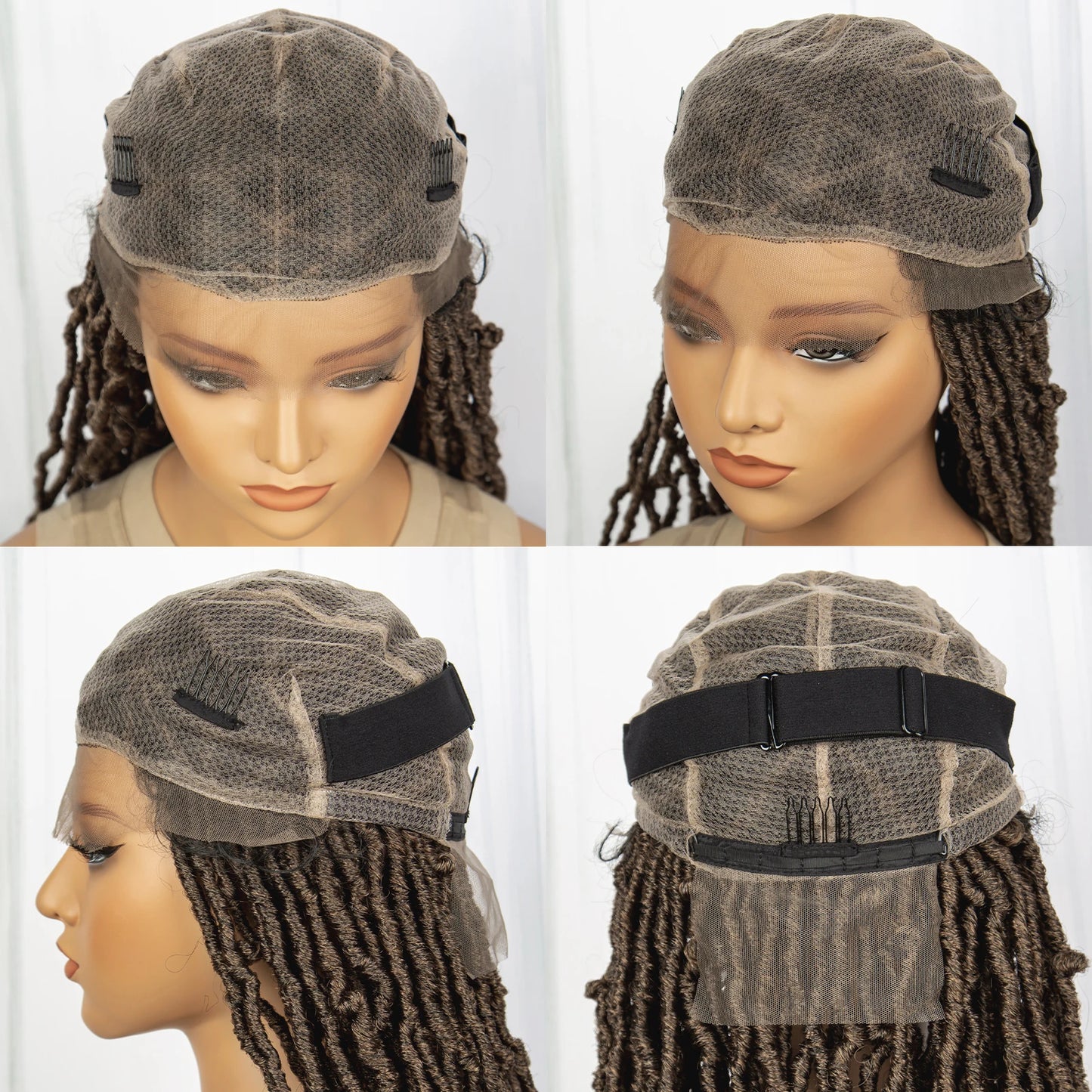 Synthetic Dreadlock Braided Wigs with Baby Hair Full Lace Braids Wigs Knotless Wigs Lace Wigs for Women Twisted Braids Wig