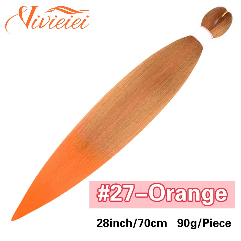 Synthetic Jumbo Braids Hair Extensions 28 Inch Braiding Hair Pre Stretched Orange Green White Blue Red Pink Purple Braids Viralgem Store